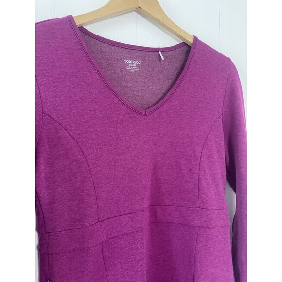 Toad & Co Dress Fuchsia Pink Long Sleeve Fit Flare Soft Outdoor Womens Small* - Picture 9 of 16